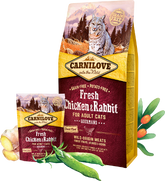 Carnilove Aliment Sec pour Chat Adultes Poulet et lapin frais